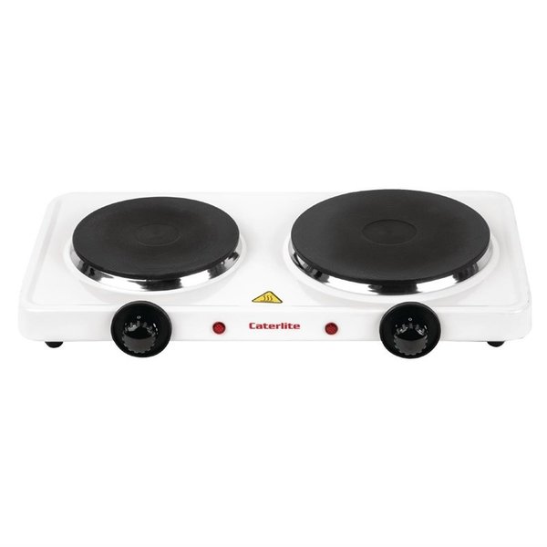 Kookplaat | Dubbel | Elektrisch | 2.5kW | 2 Branders | 460x250x65(h)mm