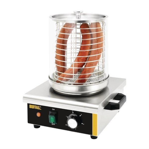Hotdog verwarmer | 450W | Met glazen cilinder | 340x340x370(h)mm