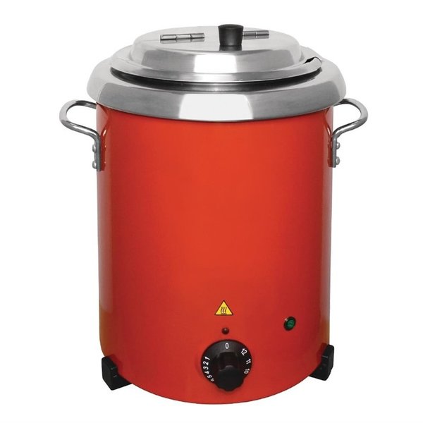 Soepketel rood met handgrepen 5,7 liter | 34,8(h)x25,5(Ø)cm