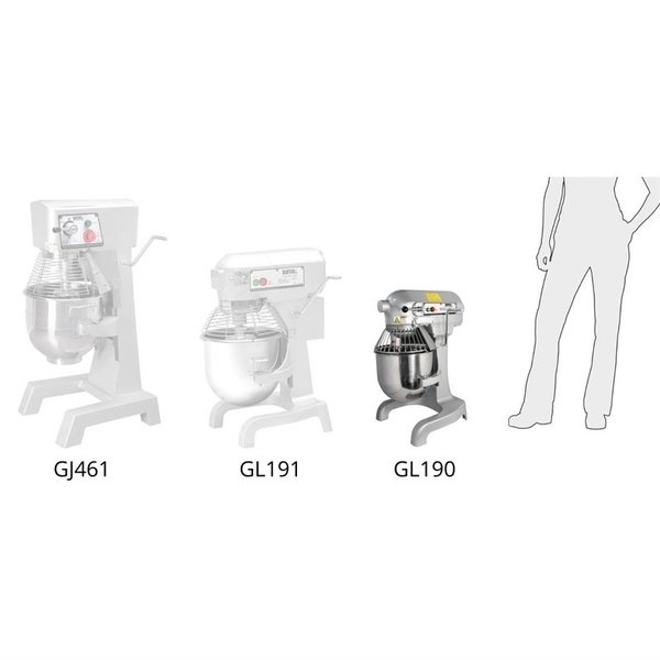 Planetaire Mixer 9L | 0.55kW | Met vaste kom | 395x395x610(h)mm