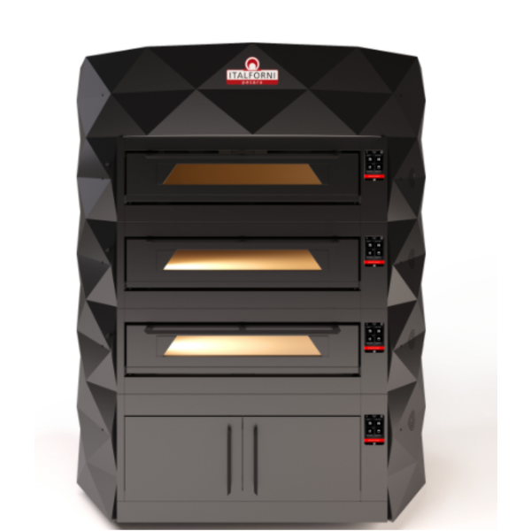 Modulaire Elektrische Pizza, Brood en Gebak Oven 3 kamers | 34.3kW | 1900x1900x2300(h)mm