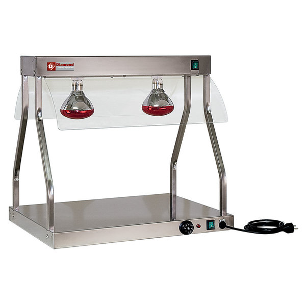 Warmhoudplaat + Infraroodlampen | 30°C/90°C | 2x 0.25kW + 1.15kW | 700x530x700(h)mm