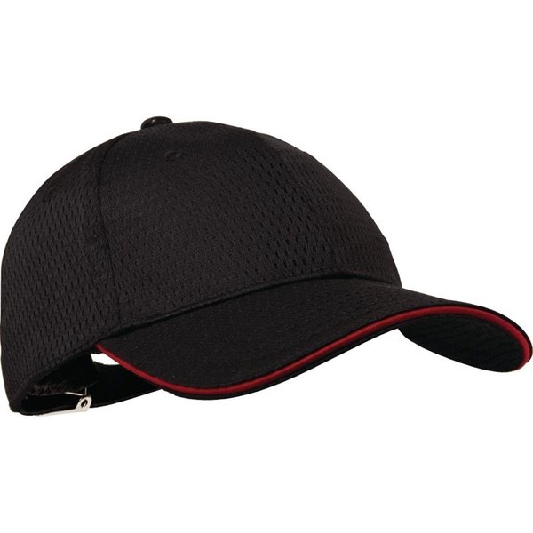 Chef Works Cool Vent baseball cap zwart en rood | Polyester/katoen