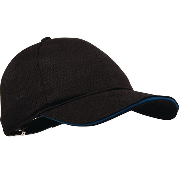 Chef Works Cool Vent baseball cap zwart en blauw | Polyester/katoen