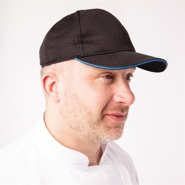 Chef Works Cool Vent baseball cap zwart en blauw | Polyester/katoen