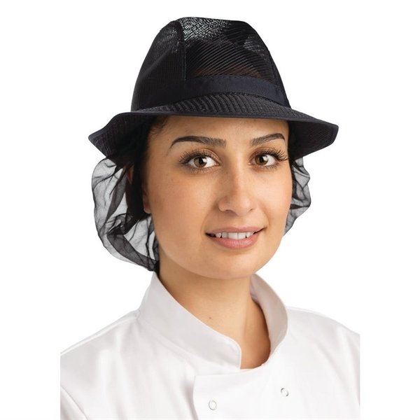 Hoed met haarnet donkerblauw | 100% Polyester - 100% Nylon