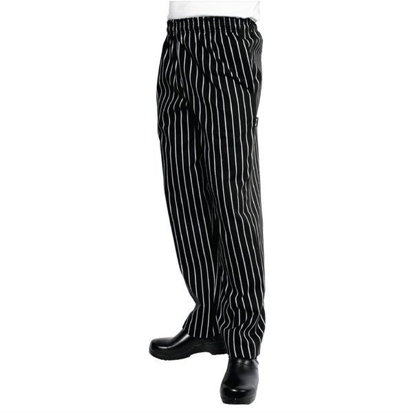 Chef Works Designer Baggy uniseks koksbroek zwart-wit gestreept | Polyester/katoen