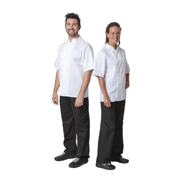Whites Boston unisex koksbuis korte mouw wit | 65% Polyester - 35% Katoen