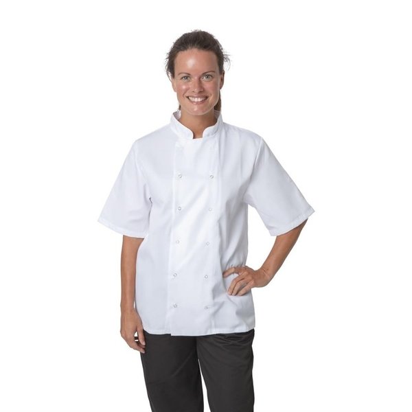 Whites Boston unisex koksbuis korte mouw wit | 65% Polyester - 35% Katoen