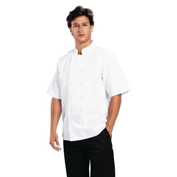 Whites Boston unisex koksbuis korte mouw wit | 65% Polyester - 35% Katoen
