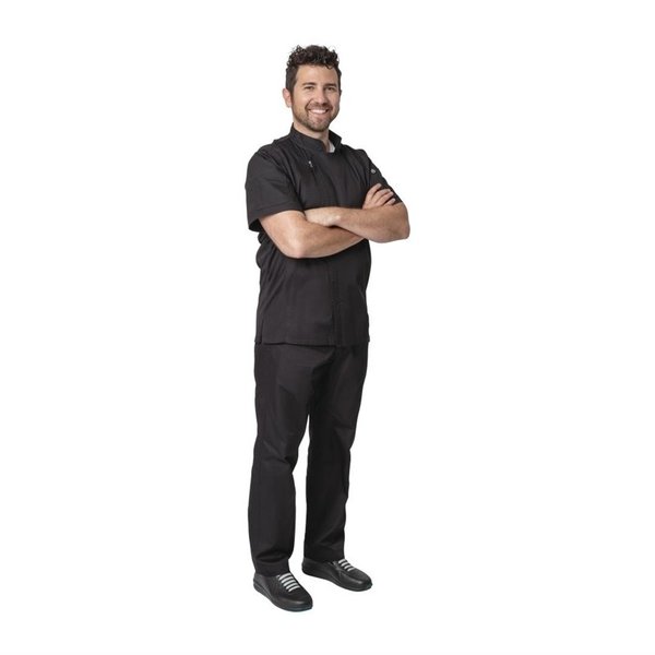 Chef Works Springfield unisex koksbuis met rits zwart | Polyester/katoen