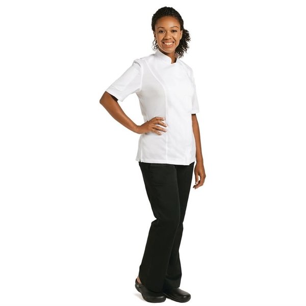 Chef Works Springfield unisex koksbuis met rits wit | Polyester/katoen
