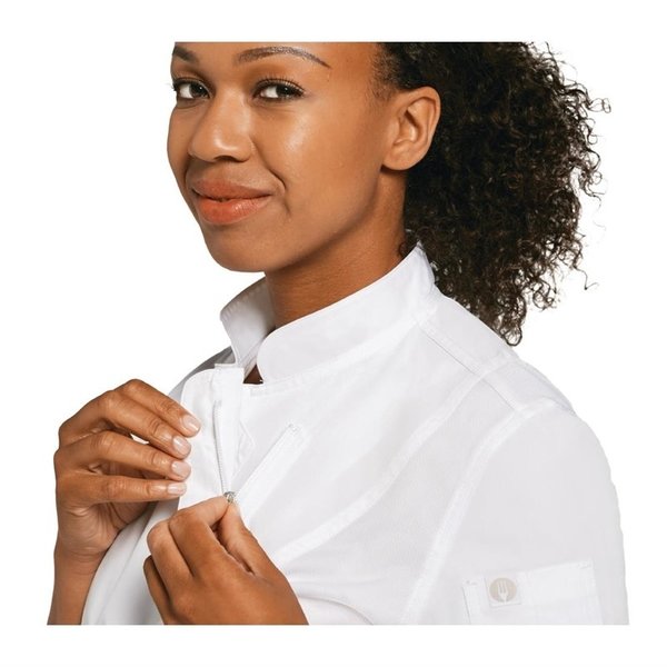 Chef Works Springfield unisex koksbuis met rits wit | Polyester/katoen