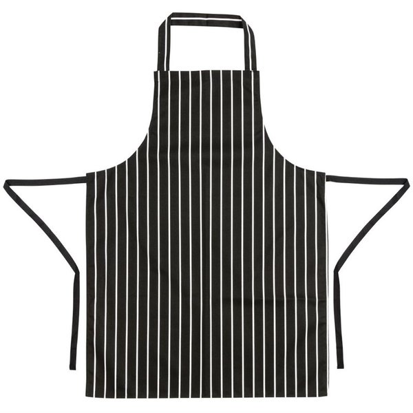 Whites halterschort zwart-wit gestreept | 970(l)x710(b)cm