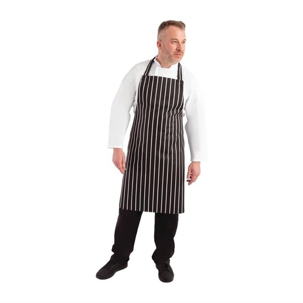 Whites halterschort zwart-wit gestreept | 970(l)x710(b)cm