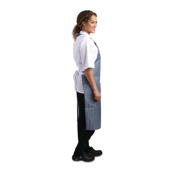 Whites waterdicht schort blauw-wit gestreept | Nylon | 1016(l)x711(b)mm