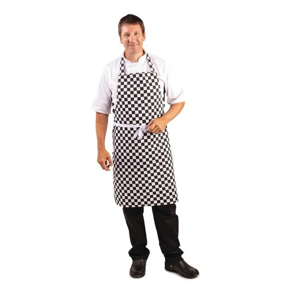 Whites schort zwart-wit geblokt | Polyester/Katoen | 965(l)x711(b)mm