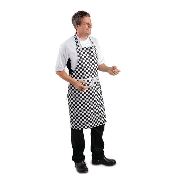 Whites schort zwart-wit geblokt | Polyester/Katoen | 965(l)x711(b)mm