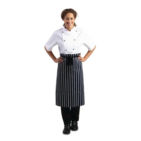 Whites sloof blauw-wit gestreept | Polyester/Katoen | 920(l)x760(b)mm