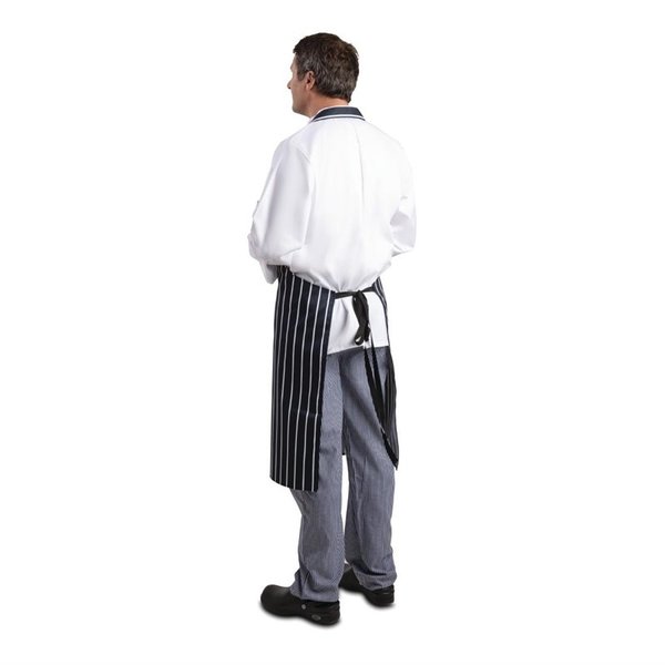 Whites halterschort blauw-wit gestreept extra lang | Polyester/Katoen | 1040(l)x900(b)mm
