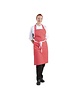 Whites Chefs Clothing Whites halterschort rood-wit gestreept | Polyester/Katoen | 970(l)x710(b)mm 