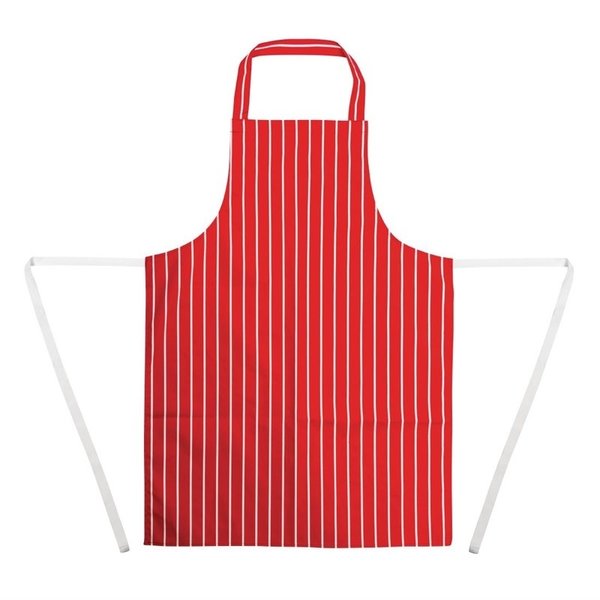 Whites halterschort rood-wit gestreept | Polyester/Katoen | 970(l)x710(b)mm