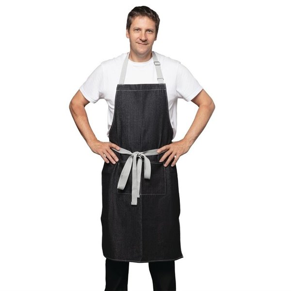 Whites Southside halterschort zwart denim | Polyester/Katoen | 1000(l)x700(b)mm