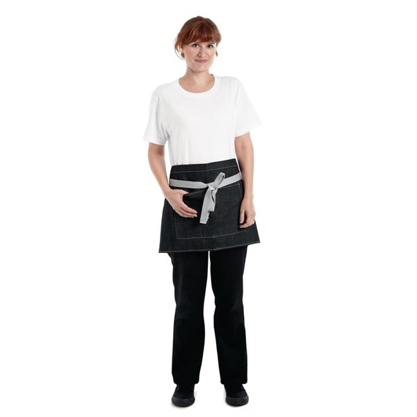 Whites Southside bistroschort zwart denim | Polyester/Katoen | 400(l)x760(b)mm