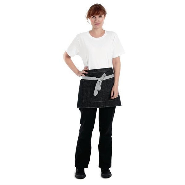 Whites Southside bistroschort zwart denim | Polyester/Katoen | 400(l)x760(b)mm