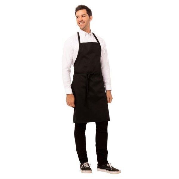 Chef Works halterschort zwart | Polyester/Katoen | 860(l)x610(b)mm