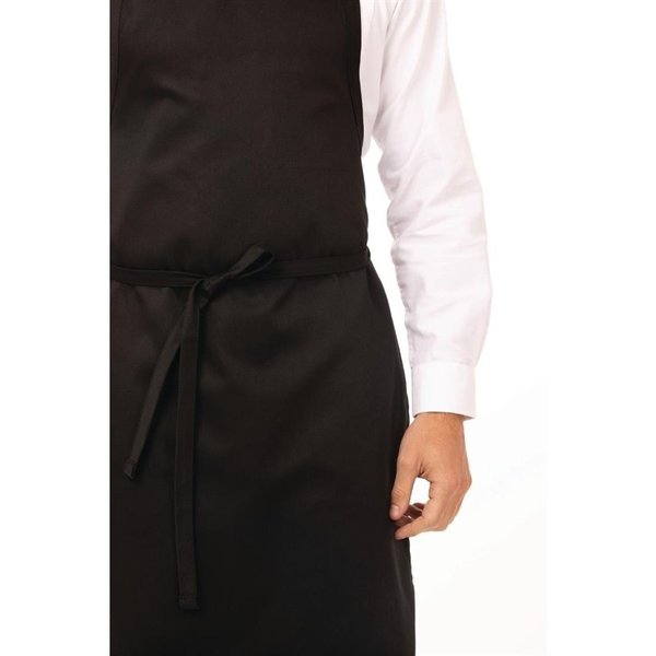 Chef Works halterschort zwart | Polyester/Katoen | 860(l)x610(b)mm