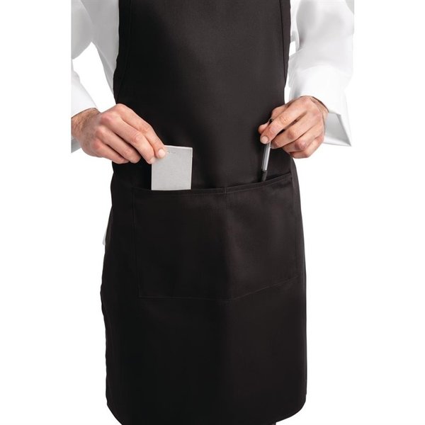 Chef Works halterschort zwart | Polyester/Katoen | 860(l)x610(b)mm