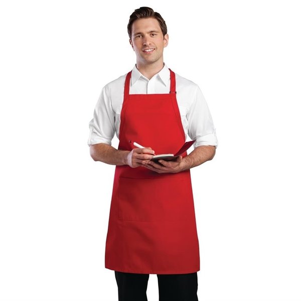 Chef Works halterschort rood | Polyester/Katoen | 860(l)x610(b)mm