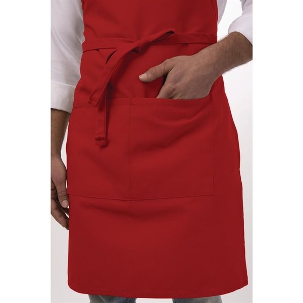 Chef Works halterschort rood | Polyester/Katoen | 860(l)x610(b)mm
