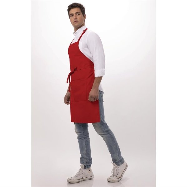 Chef Works halterschort rood | Polyester/Katoen | 860(l)x610(b)mm