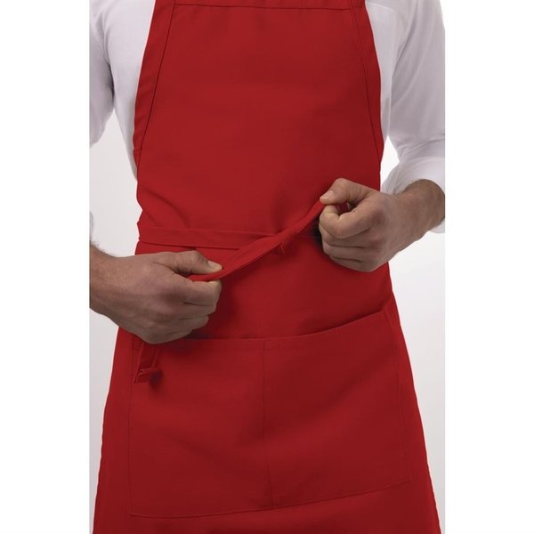 Chef Works halterschort rood | Polyester/Katoen | 860(l)x610(b)mm