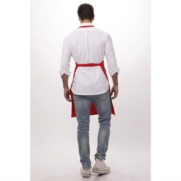 Chef Works halterschort rood | Polyester/Katoen | 860(l)x610(b)mm