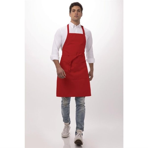 Chef Works halterschort rood | Polyester/Katoen | 860(l)x610(b)mm