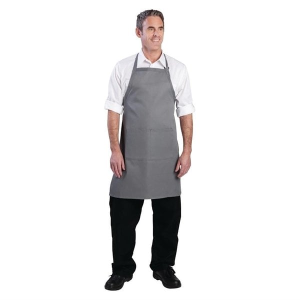 Chef Works halterschort grijs | Polyester/Katoen | 860(l0x610(b)mm