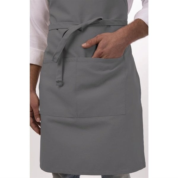 Chef Works halterschort grijs | Polyester/Katoen | 860(l0x610(b)mm