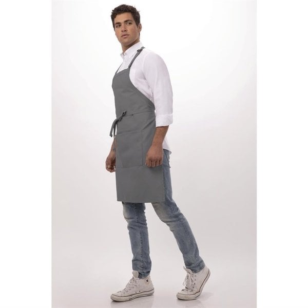 Chef Works halterschort grijs | Polyester/Katoen | 860(l0x610(b)mm