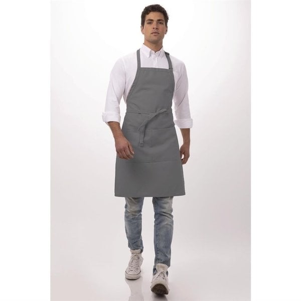 Chef Works halterschort grijs | Polyester/Katoen | 860(l0x610(b)mm