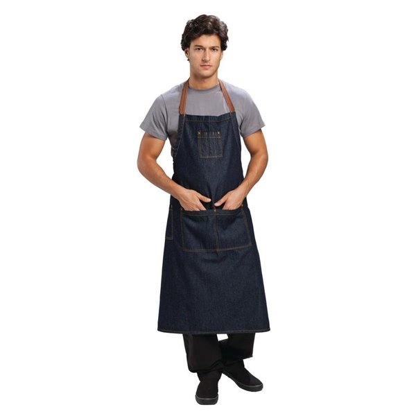Chef Works Memphis lang schort indigo | 100% Denim | 1005(l)x890(b)mm