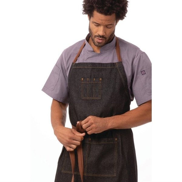 Chef Works Urban Memphis lang schort zwart | 100% Denim | 1005(l)x890(b)mm