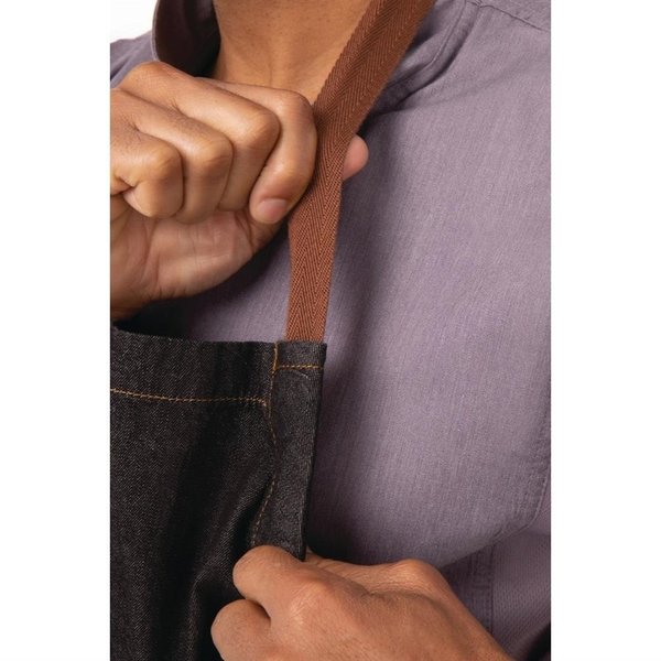 Chef Works Urban Memphis lang schort zwart | 100% Denim | 1005(l)x890(b)mm