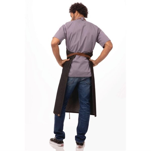Chef Works Urban Memphis lang schort zwart | 100% Denim | 1005(l)x890(b)mm
