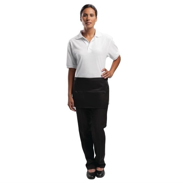 Whites geldschort met zak en ritssluiting zwart | Polyester/Katoen | 450(b)x305(h)mm