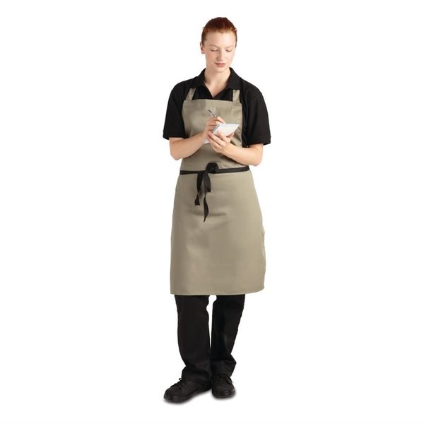 Whites halterschort polyester-katoen olijfgroen | Polyester/Katoen | 711(l)x965(b)mm