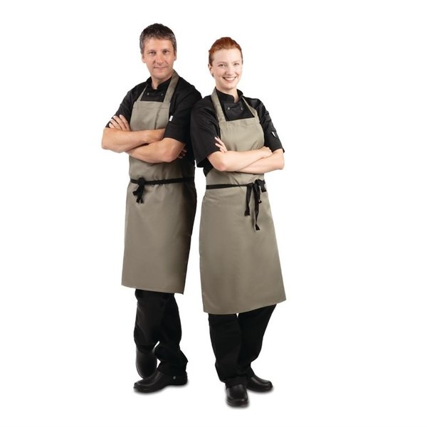 Whites halterschort polyester-katoen olijfgroen | Polyester/Katoen | 711(l)x965(b)mm
