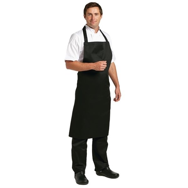 Whites halterschort polyester-katoen zwart | Polyester/Katoen | 900(l)x1040(b)mm